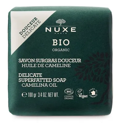 Nuxe Bio Organic Surgras Douceur Huile de Cameline [Delicate Superfatted Soap Camellia Oil] (Łagodzące ultra-odżywcze mydło do twarzy i ciała)