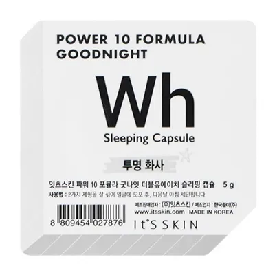 It's Skin Power 10 Formula WH, Good Night Sleeping Capsule (Rozjaśniająca dwufazowa maseczka całonocna)