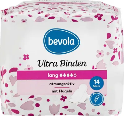Bevola Ultra Towels Long Dry Net with Wings (Długie podpaski ze skrzydełkami i z siateczką Dry Net)