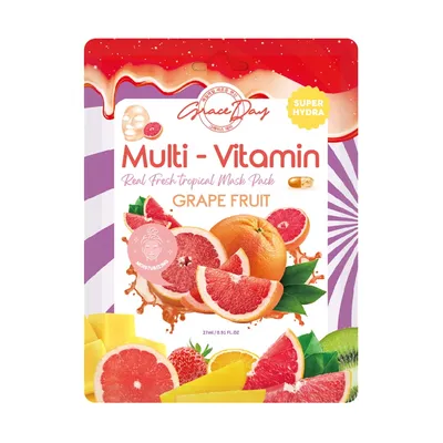Grace Day Multi-Vitamin, Real Fresh Tropical Mask Pack, Grapefruit (Maska w płachcie `Grapefruit`)
