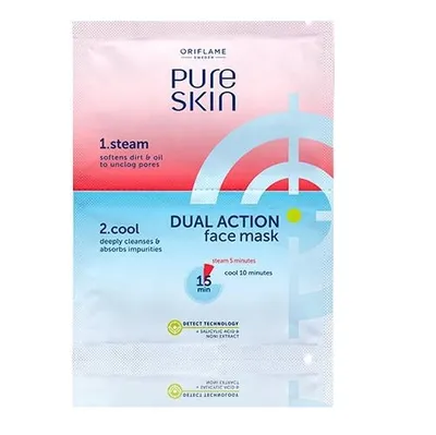 Oriflame Pure Skin, Dual Action Face Mask 2 in 1 (Maseczka do twarzy 2w1)