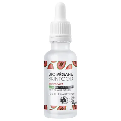 Bio Vegane Skinfood Bio Papaya, AHA Nacht Serum (Serum na noc z kwasami AHA)