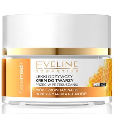 Eveline Cosmetics Facemed +, Lekki krem odżywczy do twarzy przeciw przesuszaniu z miodem na dzień i noc