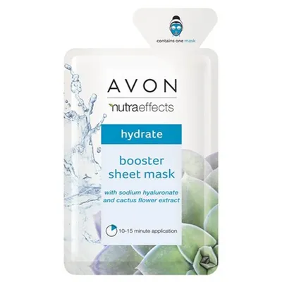 Avon Nutraeffects, Hydrate Booster Sheet Mask (Silnie nawilżająca maska w płachcie z kwasem hialuronowym)