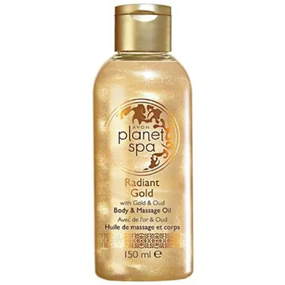 Avon Planet Spa, Radiant Gold, Body & Massage Oil with Gold & Oud (Rozświetlający olejek do ciała i masażu z drobinkami złota i olejkiem Oud)