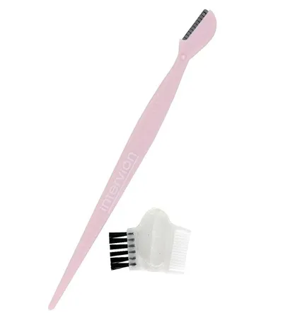 Inter Vion Rose Collection, Eyebrow Razor with a Comb Cap (Żyletka do brwi z nakładką z grzebykiem)