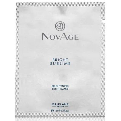Oriflame NovAge, Bright Sublime, Brightening Cloth Mask (Rozjaśniająca maseczka do twarzy z tkaniny)