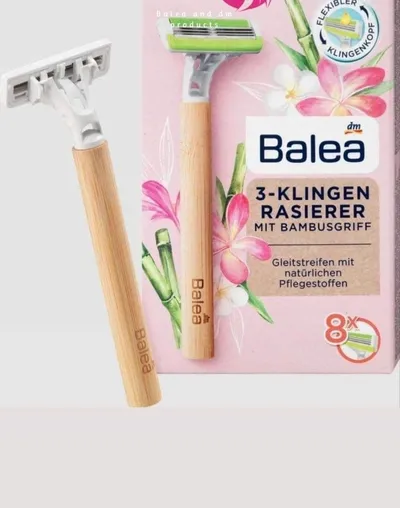 Balea 3-Klingen Rasierer mit Bambusgriff (Maszynki do golenia)