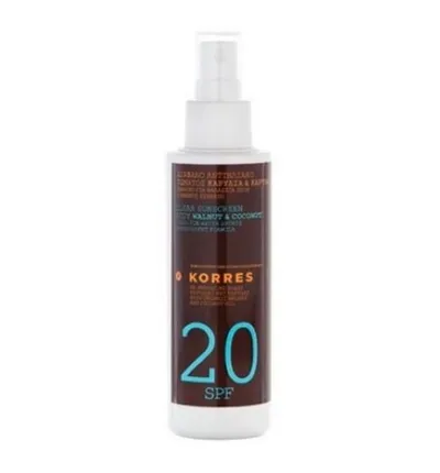 Korres Clear Sunscreen Body SPF20 (Spray do ciała ochronny z organicznymi olejkami)
