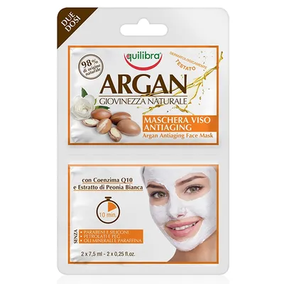 Equilibra Argan, Maschera Viso Antiaging (Arganowa przeciwstarzeniowa maseczka do twarzy)