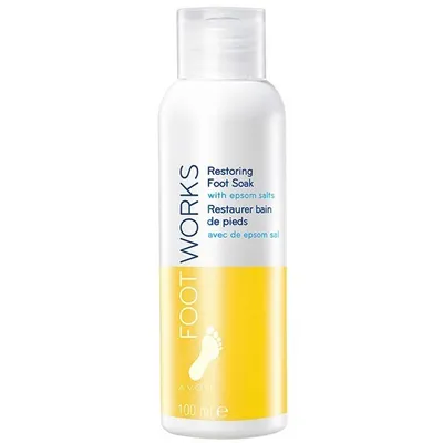 Avon Foot Works, Healthy, Restorative Foot Soak with Epsom Salt (Mleczna kąpiel do stóp z solą z Epsom)