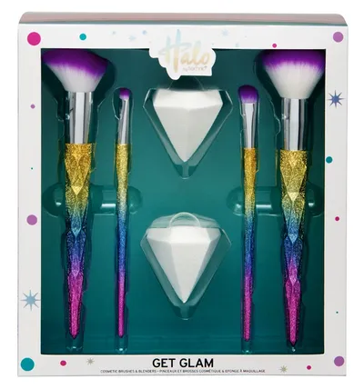 Technic Halo Get Glam Brush & Blender Set (Zestaw pędzli i gąbeczek do makijażu)