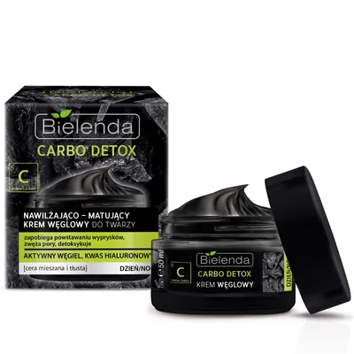 Bielenda Carbo Detox, Nawilżająco - matujący krem węglowy