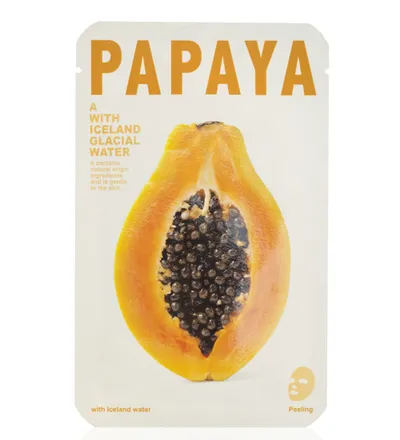 CNF Cosmetics Papaya with Iceland Glacial Water Mask Sheet (Wygładzająca maseczka `Woda lodowcowa z papają`)