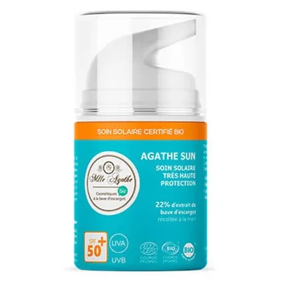 Mlle Agathe Agathe Sun Soin Solaire Tres Haute Protection SPF 50 (Krem przeciwsłoneczny ze śluzem ślimaka)