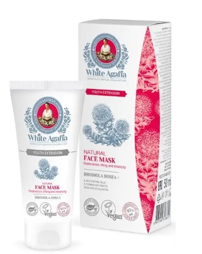 Receptury Babuszki Agafii White Agafia, Natural Face Mask Restoration, Lifting and Elasticity (Biała Agafia, Maska do twarzy z różeńcem 35+)