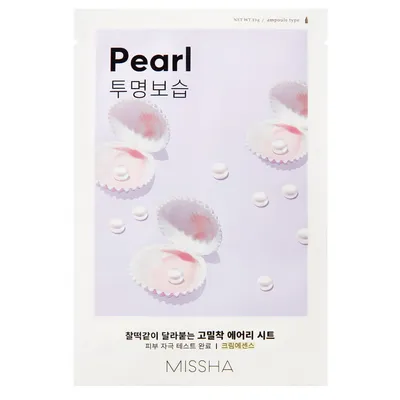 Missha Airy Fit, Face Mask Pearl (Rozjaśniająca maseczka w płachcie z ekstraktem z pereł)