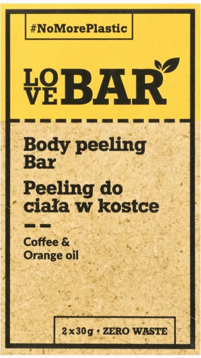 LoveBar Body Peeling Bar Coffee & Orange Oil (Peeling do ciała w kostce `Kawa & olejek ze słodkiej pomarańczy`)