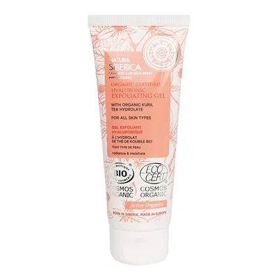 Natura Siberica Hyaluronic Exfoliating Gel With Kuril Tea Hydrolate for All Skin Types (Hialuronowy żel złuszczający do wszystkich typów skóry z hydrolatem z herbaty kurylskiej)