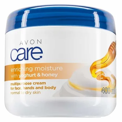 Avon Care,  Enriching Moisture With Yoghurt & Honey Multi-purpose Cream (Rewitalizujący krem do twarzy, rąk i ciała z miodem i jogurtem)
