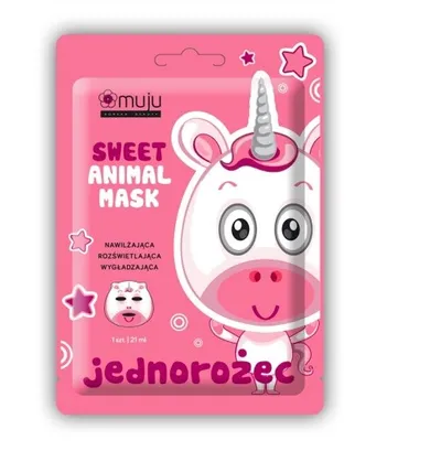 Muju Sweet Animal Mask, Maska do twarzy w płachcie `Jednorożec`