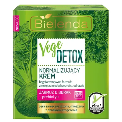 Bielenda Vege detox, Normalizujący krem do twarzy `Jarmuż & burak + prebiotyk`