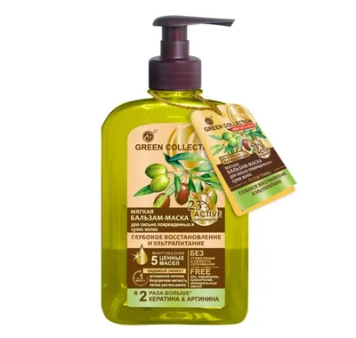 Green Collection Regeneracyjna maska-balsam do włosów z keratyną i olejem jojoba
