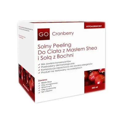 Go Cranberry Solny peeling do ciała z masłem shea i solą z Bochni