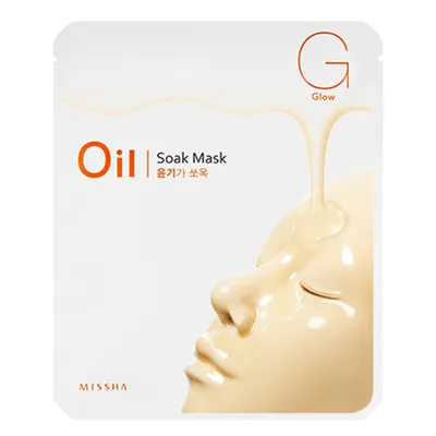 Missha Oil-Soak, Glow Mask (Rozświetlająca maseczka w płachcie)
