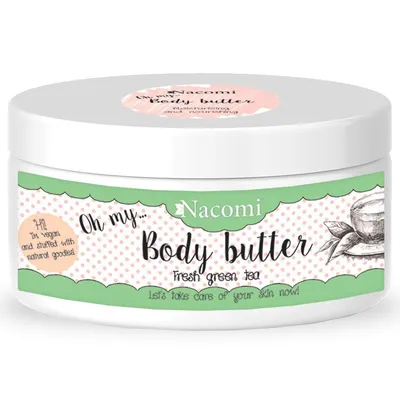 Nacomi Natural Body Butter Argan Oil & Butter Shea `Fresh Green Tea` (Masło do ciała `Zielona Herbata`)