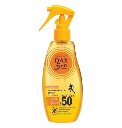 Dax Sun Active +, Transparentny spray do opalania SPF 50