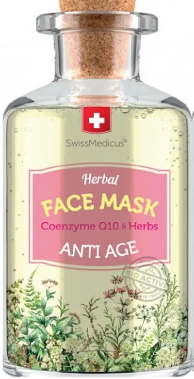 Herbamedicus SwissMedicus, Herbal Anti Age Face Mask Coenzyme Q 10& Herbs (Odmładzająca ziołowa maseczka do twarzy)