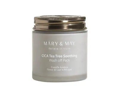 Mary & May CICA Tea Tree Soothing Wash off Pack (Kremowa maska łagodząca)