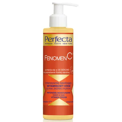 Perfecta Fenomen C, Intensywnie nawilżający witaminowy krem do rąk, skórek i paznokci