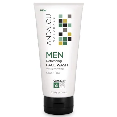 Andalou Naturals Men, Refreshing Face Wash with CannaCell (Odświeżający żel dla mężczyzn)