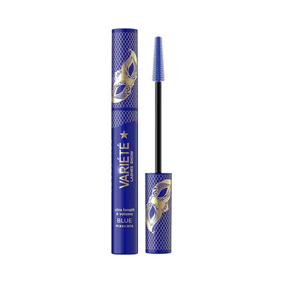 Eveline Cosmetics Variete, Lashes Show Ultra Length & Volume Blue Mascara (Wydłużająco-pogrubiający niebieski tusz do rzęs)