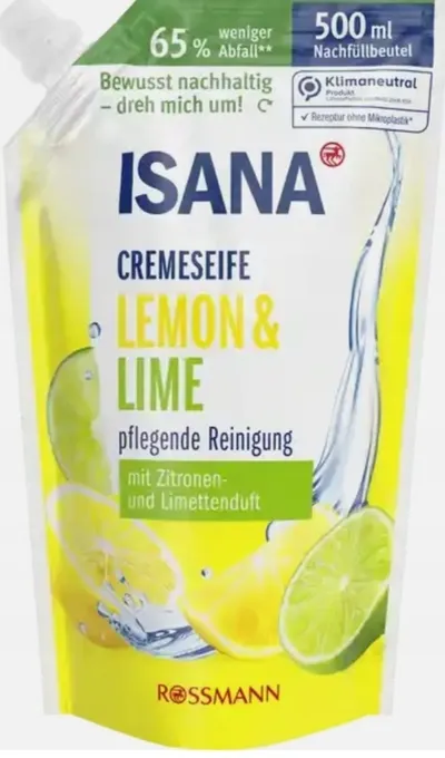 Isana Lemon & Lime Soap (Kremowe mydło w płynie z cytryną i limonką)