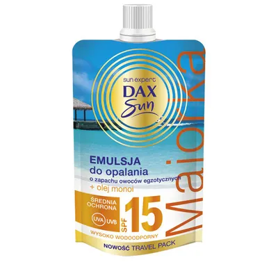 Dax Sun Majorka, Emulsja do opalania o zapachu owoców egzotycznych SPF 15
