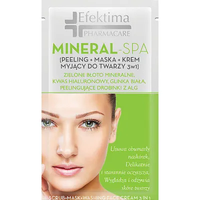 Efektima Mineral - Spa, Peeling + maska + krem myjący do twarzy 3 w 1