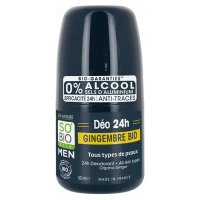 SO'BiO Etic Men, Deo Roll-On Gingembre (Dezodorant w kulce dla mężczyzn `Imbir`)
