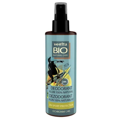 Venita Bio Natural Care Men, Deodorant 24h Sport Protection Alun 100% Natural (Dezodorant dla mężczyzn ochronny 24h)