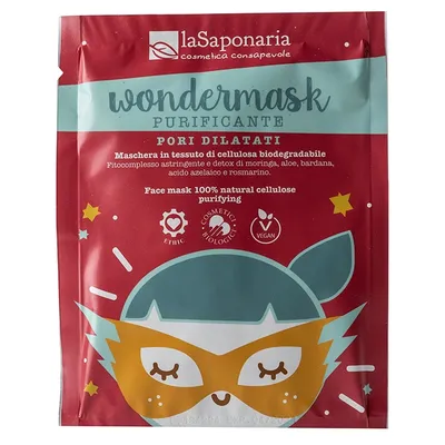La Saponaria Wondermask, Maschera in Tessuto Purificante (Oczyszczająca maseczka w płachcie)