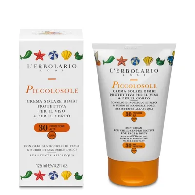 L'Erbolario Piccolosole, Crema Solare Bimbi Protettiva Per Il Viso & Per Il Corpo (Krem do opalania dla dzieci do twarzy i ciała SPF 30)