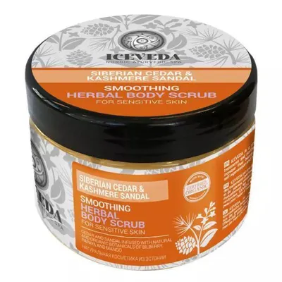 Iceveda Cedar & Cashmere Sandal, Smoothing Herbal Body Scrub (Wygładzający scrub do ciała)