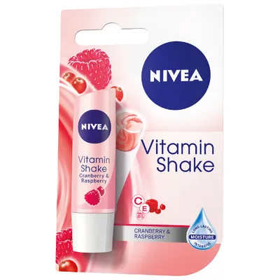 Nivea Vitamin Shake, Cranberry & Raspberry, Lip Balm (Pomadka do ust z żurawiną i maliną)