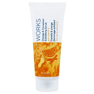 Avon Foot Works, Orange & Cinnamon, Exfoliating Scrub (Wygładzający peeling do stóp `Cynamon i pomarańcza`)