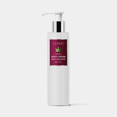 Livioon Natural Body Cream Anti-cellulite (Antycellulitowy krem do ciała z olejem konopnym i beta-glukanem)