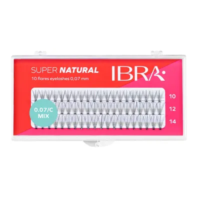Ibra Super Natural, 10 Flayers Eyelashes 0,07 mm (Zestaw kępek do rzęs)