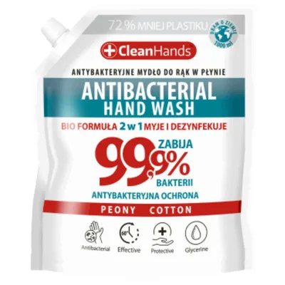 CleanHands Antibacterial Hand Wash Peony & Cotton (Mydło antybakteryjne do rąk)