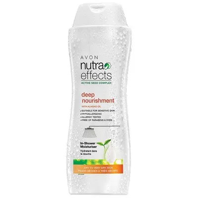Avon Nutra Effects, Deep Nourishment, In-Shower Moisturiser (Głęboko odżywczy balsam do ciała pod prysznic z olejkiem z migdałów)